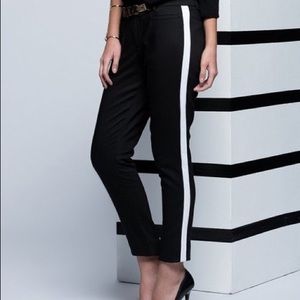 Anthro Black a pant with White stripe